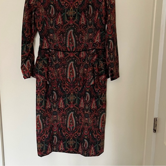 Exquisite 💯 Silk Vintage Hanae Mori Peplum Midi Dress - Picture 6 of 12